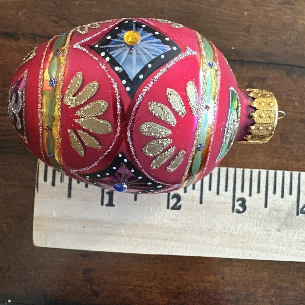 Designers Studio LTD‎ Series 3.5 Inch Handcrafted Christmas 4 Glass Ornaments